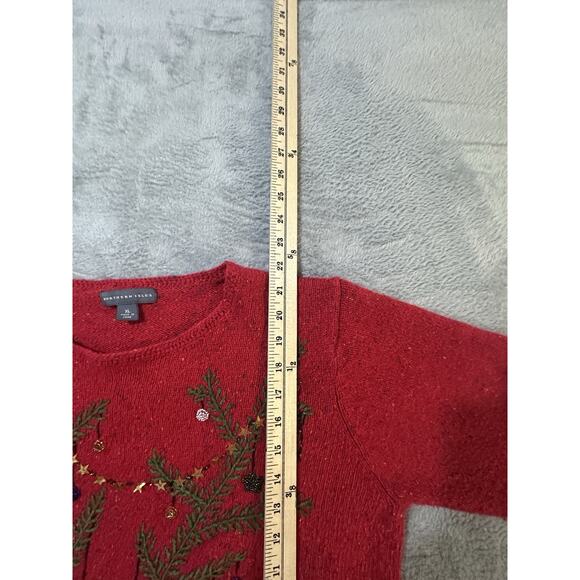 Vintage Northern Isles Women’s XL Red Reindeer Antlers Christmas Sweater 90s - Picture 6 of 7